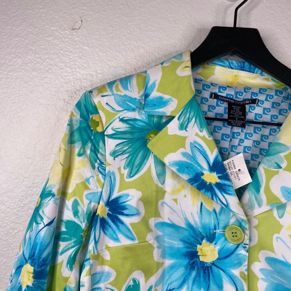 Pierre Cardin Jacket Blazer Women's Sz 8 Lightweight Floral Bright Spring NWT - Picture 9 of 16